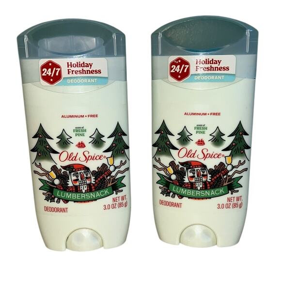 Old Spice Lumbersnack Deodorant 3oz Lot of 2 Holiday Freshness Fresh Pine New - Picture 1 of 5